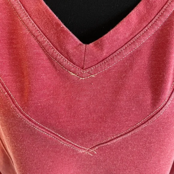 Free People V-Neck Sweater in Warm Red - Picture 9 of 10